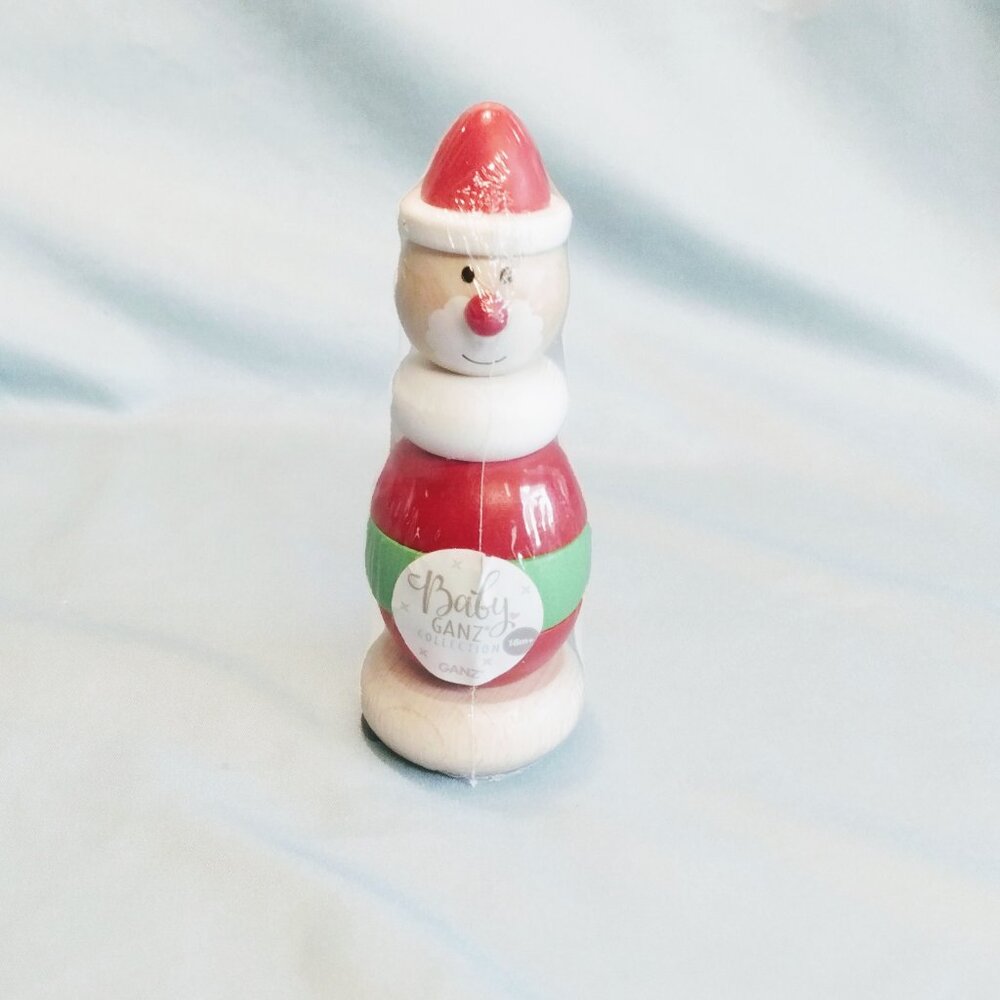 Baby Ganz Collection-Wooden-Stackable Rings-Snowman-NIP.